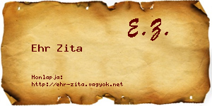 Ehr Zita névjegykártya